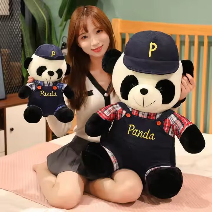 パンダ ぬいぐるみ かわいい オーバーオールトップ 30cm 35cm 50cm 70cm - ルクス・シャル Luxe Char