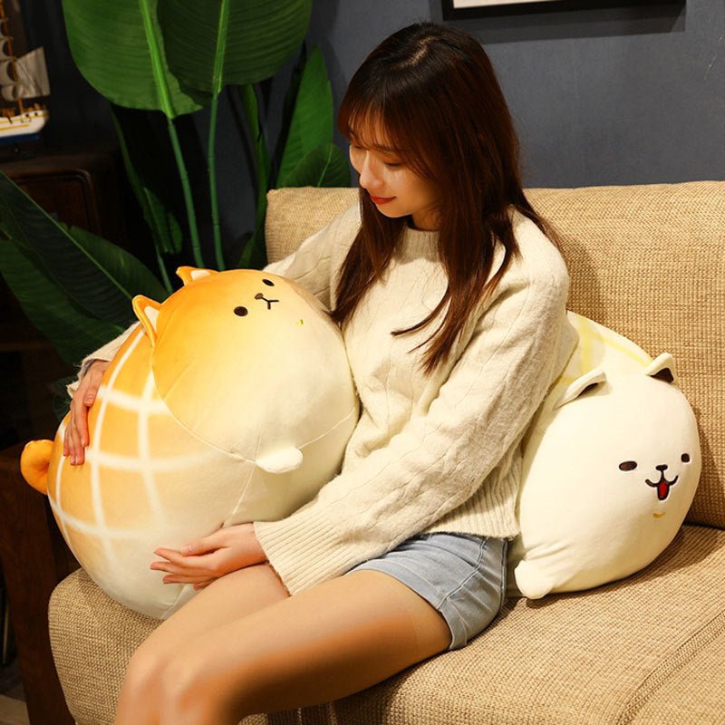 イヌ クッション クリーミーホワイト メロンパン 抱き枕 30cm 40cm 50cm - ルクス・シャル Luxe Char