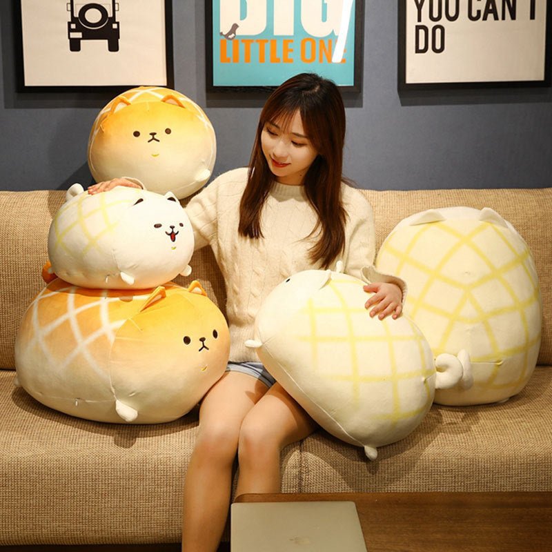 イヌ クッション クリーミーホワイト メロンパン 抱き枕 30cm 40cm 50cm - ルクス・シャル Luxe Char