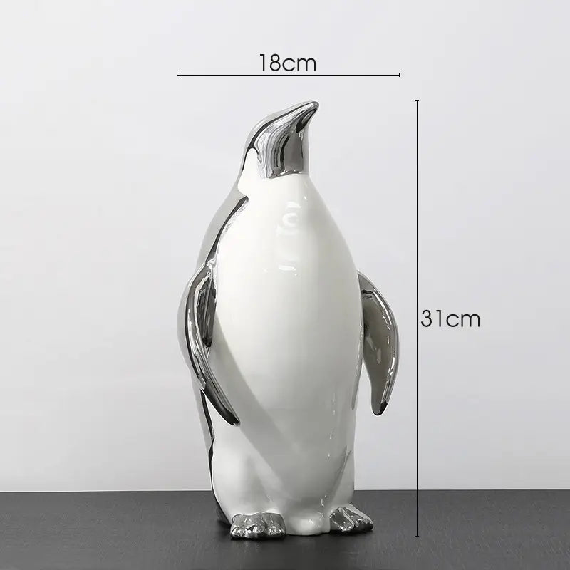 ペンギン 置物 リッチ ゴールド シルバー