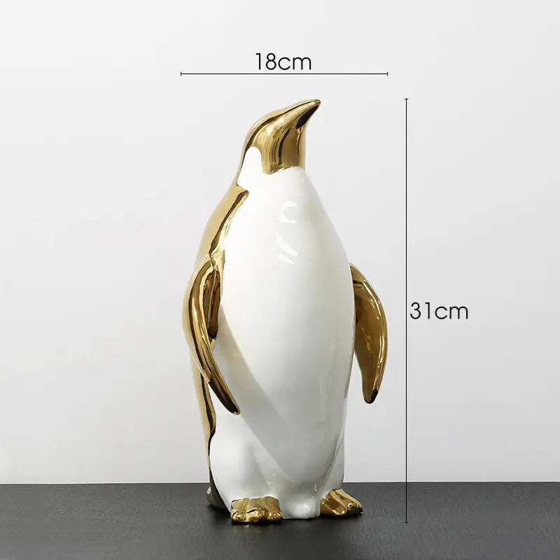 ペンギン 置物 リッチ ゴールド シルバー