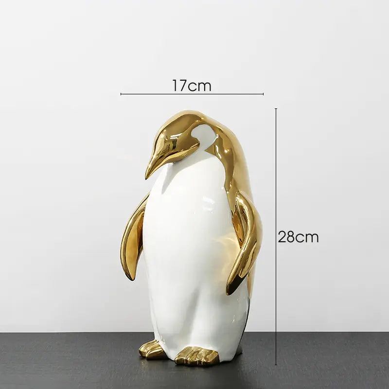 ペンギン 置物 リッチ ゴールド シルバー