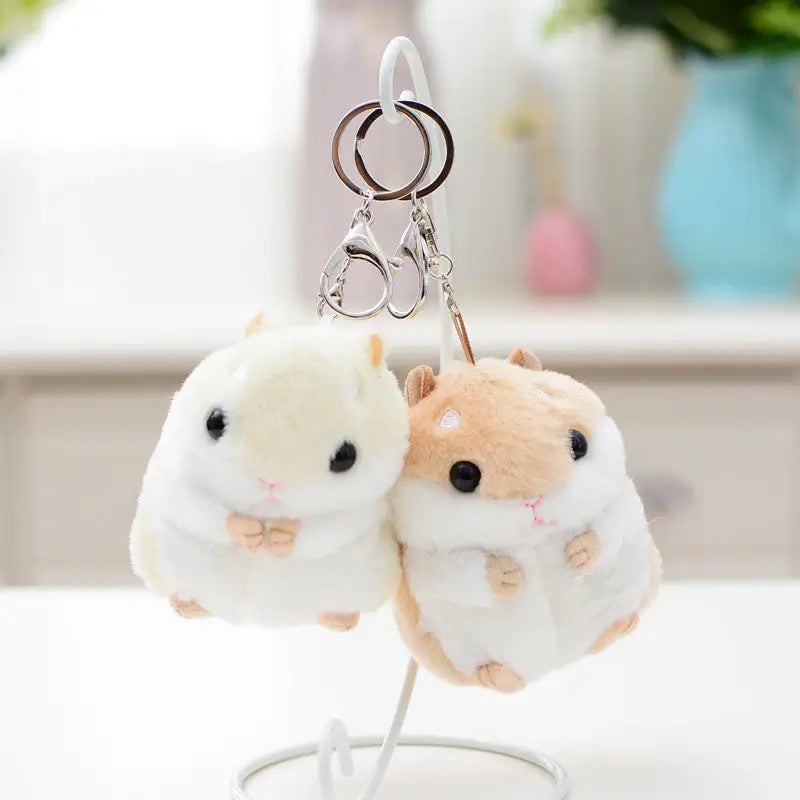 ぬいぐるみ ハムスター キーホルダー 小さい かわいい 10cm ブルー ブラウン グレー ピンク ルクスシャル Luxechar