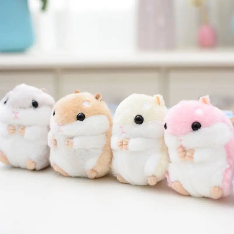 ぬいぐるみ ハムスター キーホルダー 小さい かわいい 10cm ブルー ブラウン グレー ピンク ルクスシャル Luxechar