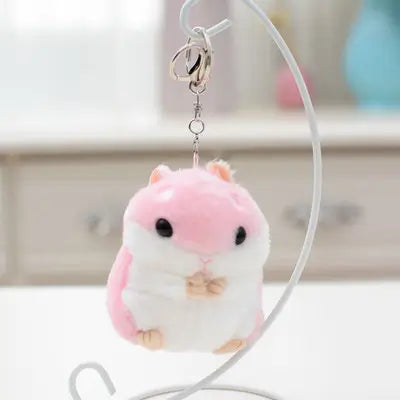 ぬいぐるみ ハムスター キーホルダー 小さい かわいい 10cm ブルー ブラウン グレー ピンク ルクスシャル Luxechar