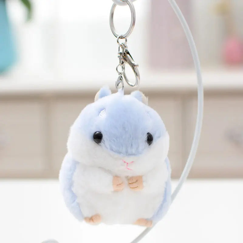 ぬいぐるみ ハムスター キーホルダー 小さい かわいい 10cm ブルー ブラウン グレー ピンク ルクスシャル Luxechar