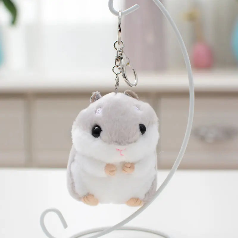 ぬいぐるみ ハムスター キーホルダー 小さい かわいい 10cm ブルー ブラウン グレー ピンク ルクスシャル Luxechar