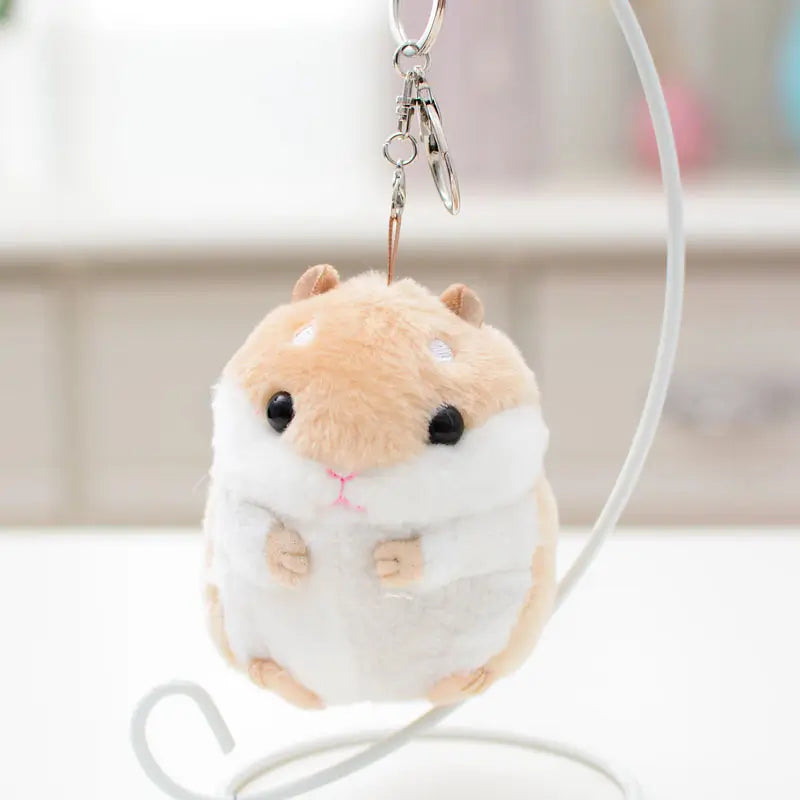 ぬいぐるみ ハムスター キーホルダー 小さい かわいい 10cm ブルー ブラウン グレー ピンク ルクスシャル Luxechar