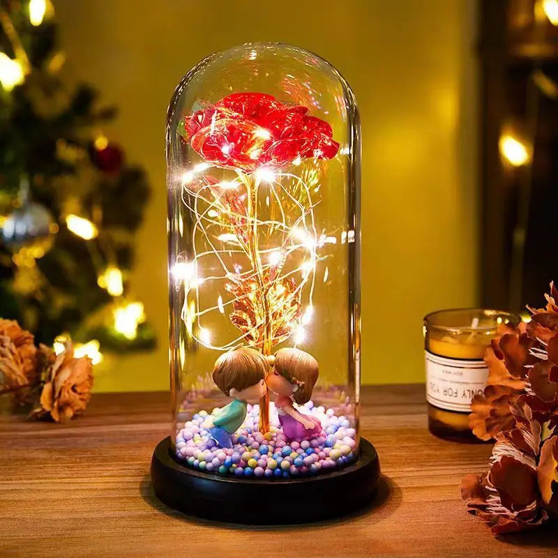 バラ造花 LEDライト 誕生日ギフト バレンタインデーギフト レッド