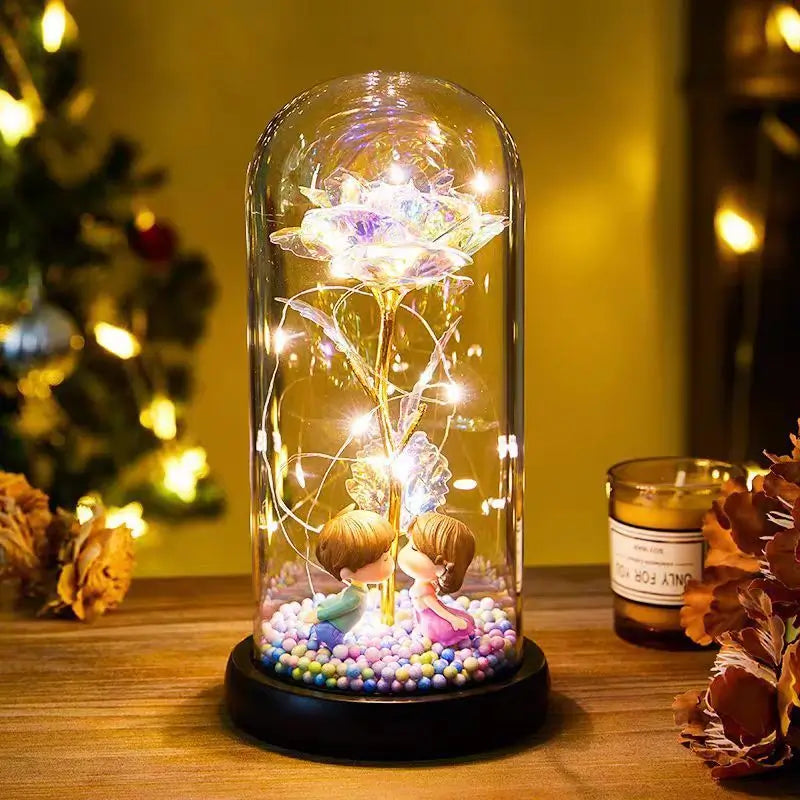 バラ造花 LEDライト 誕生日ギフト バレンタインデーギフト ホワイト