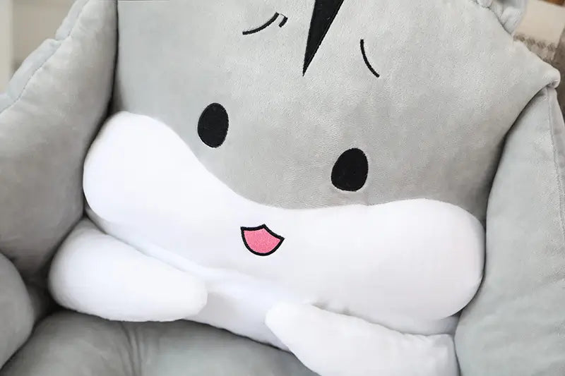 ハムスター クッション グレー かわいい 顔