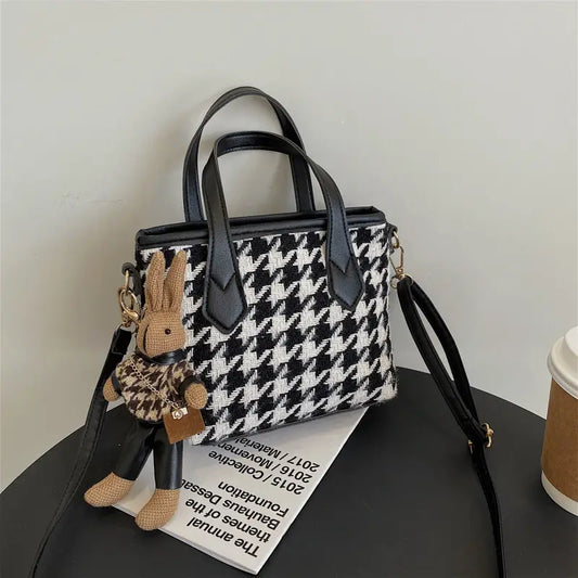 ミニバッグ チェック 千鳥格子 レディース ブラック ルクスシャル Luxe Char