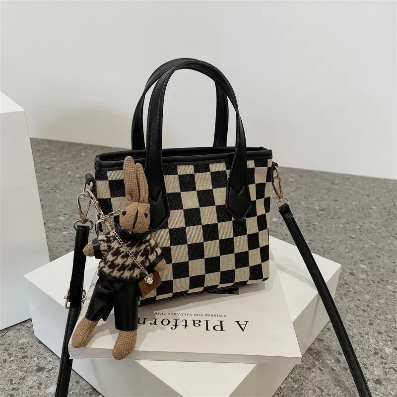 ミニバッグ チェック 千鳥格子 レディース ブラウン ルクスシャル Luxe Char