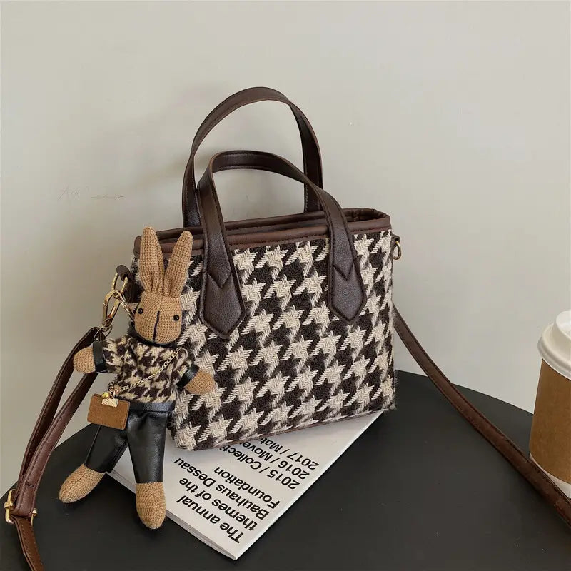ミニバッグ チェック 千鳥格子 レディース ブラウン ルクスシャル Luxe Char
