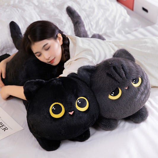 ネコ ぬいぐるみ 抱き枕 50cm 70cm 90cm ブラック グレー