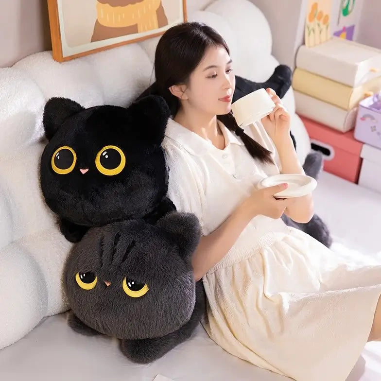 ネコ ぬいぐるみ 抱き枕 50cm 70cm 90cm ブラック グレー