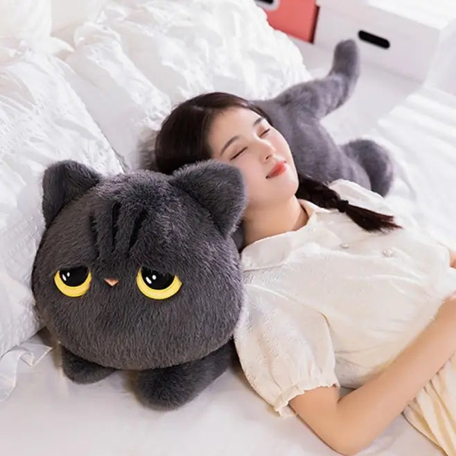 ネコ ぬいぐるみ 抱き枕 50cm 70cm 90cm グレー