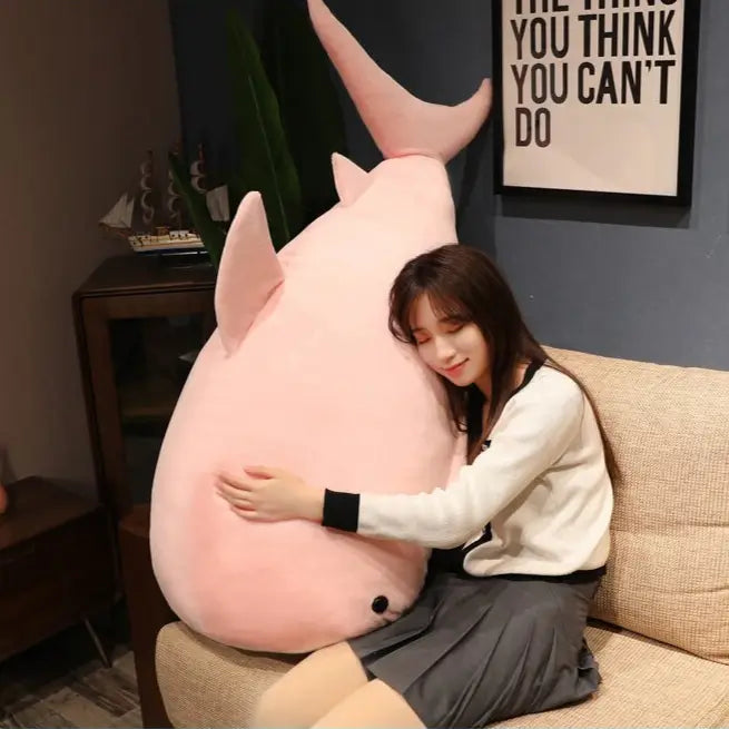 Large stuffed shark 55cm 70cm 120cm 150cm Light blue Pink Yellow