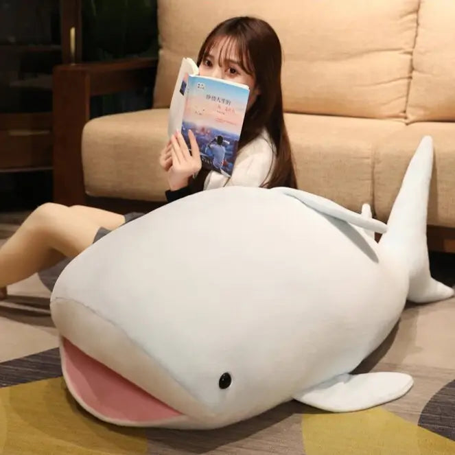 Large stuffed shark 55cm 70cm 120cm 150cm Light blue Pink Yellow