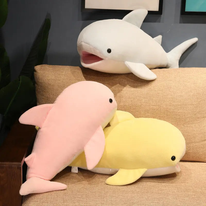 Large stuffed shark 55cm 70cm 120cm 150cm Light blue Pink Yellow