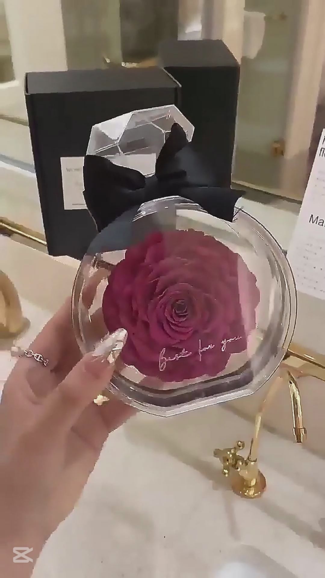 造花  ドライローズギフトボックス クリスマス  バレンタインデー 誕生日プレゼント ビデオ ルクスシャル Luxe Char