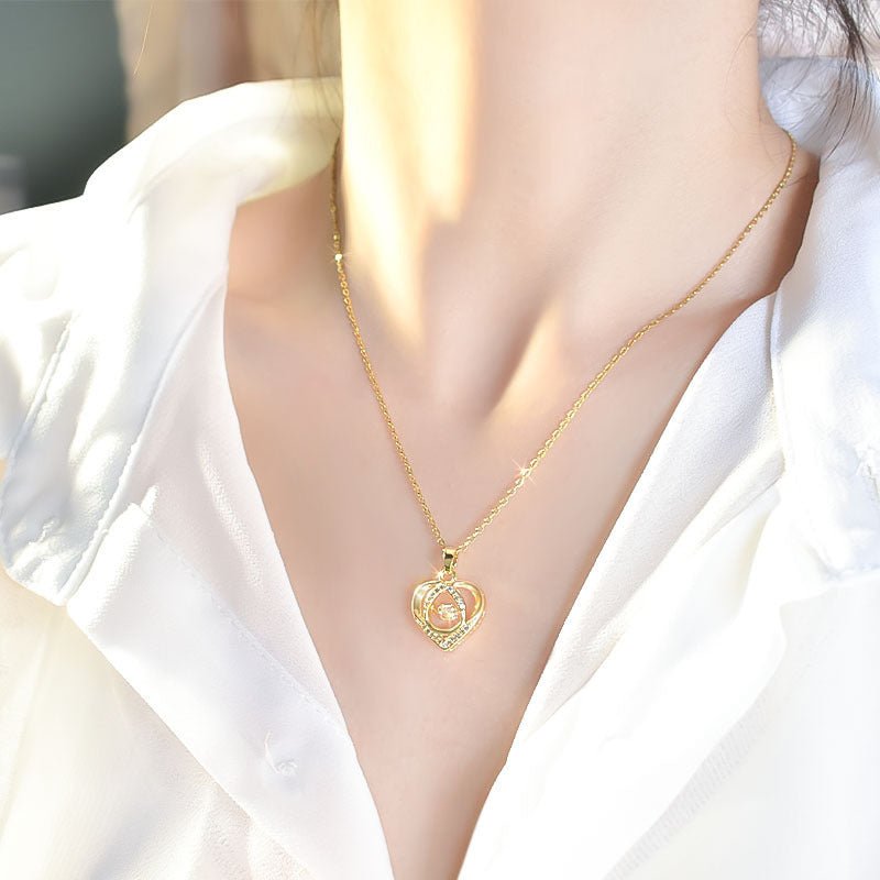 ラブ ネックレス プレゼント おしゃれ ブルー ゴールド シルバー - ルクス・シャル Luxe Char