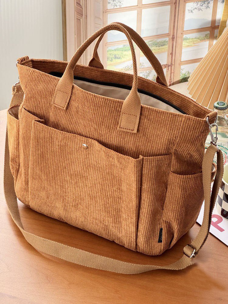 コーデュロイ カジュアル バッグ ベージュ ブロンズ ダークグリーン イエロー - ルクス・シャル Luxe Char