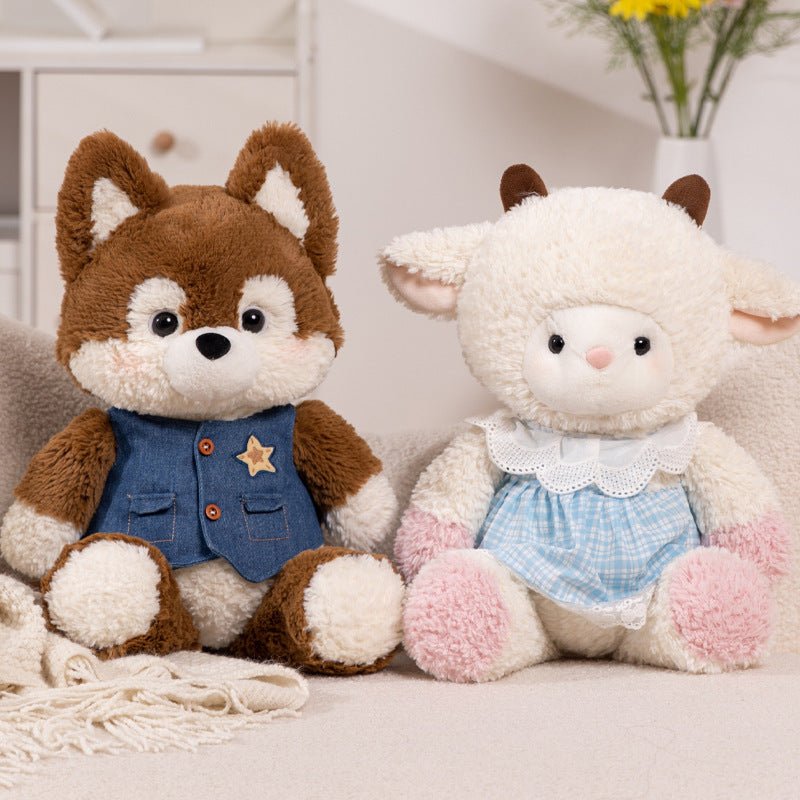 ぬいぐるみ キツネ ヒツジ ゾウ クマ ウサギ オオカミ ネコ デニム スカート - ルクス・シャル Luxe Char
