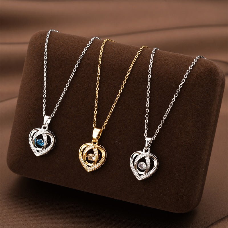 ラブ ネックレス プレゼント おしゃれ ブルー ゴールド シルバー - ルクス・シャル Luxe Char