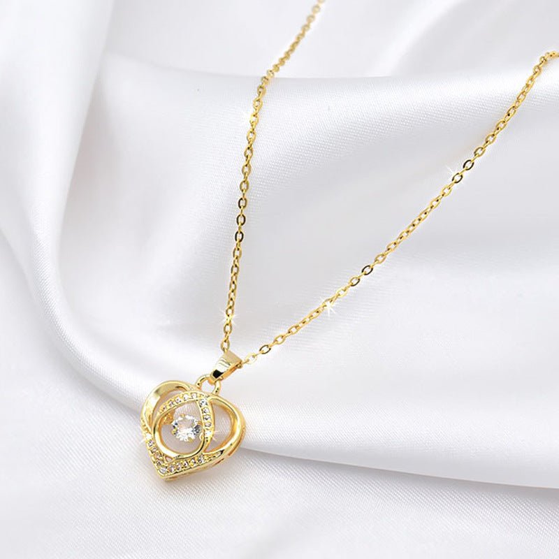 ラブ ネックレス プレゼント おしゃれ ブルー ゴールド シルバー - ルクス・シャル Luxe Char