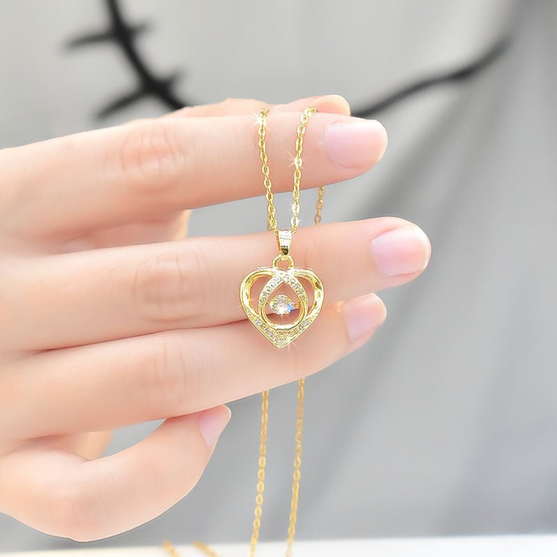 ラブ ネックレス プレゼント おしゃれ ブルー ゴールド シルバー - ルクス・シャル Luxe Char