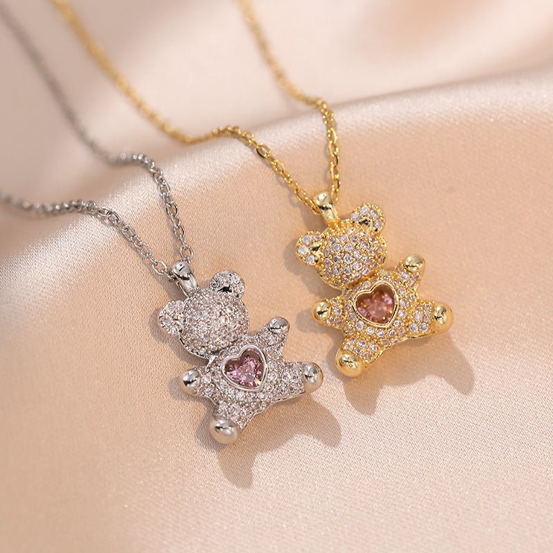 ネックレス 熊 ハート キラキラ - ルクス・シャル Luxe Char