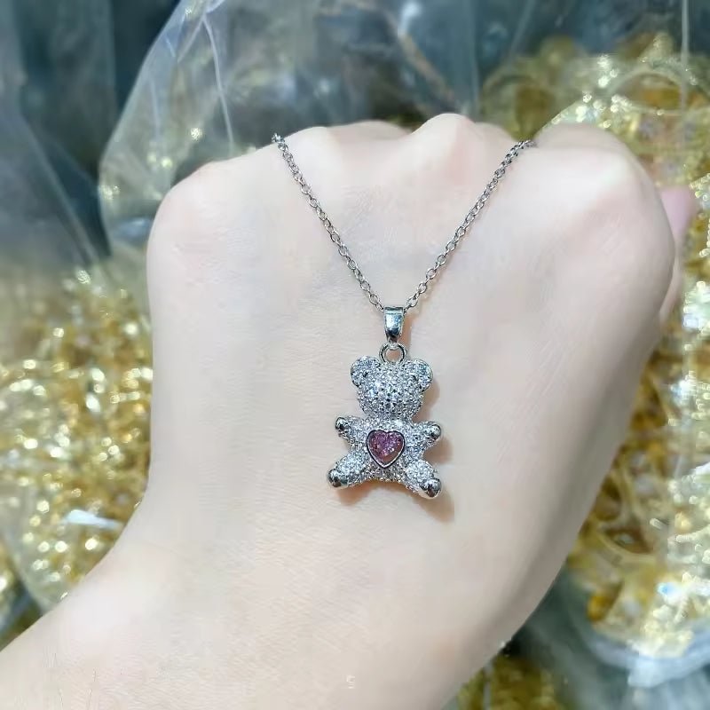 ネックレス 熊 ハート キラキラ - ルクス・シャル Luxe Char