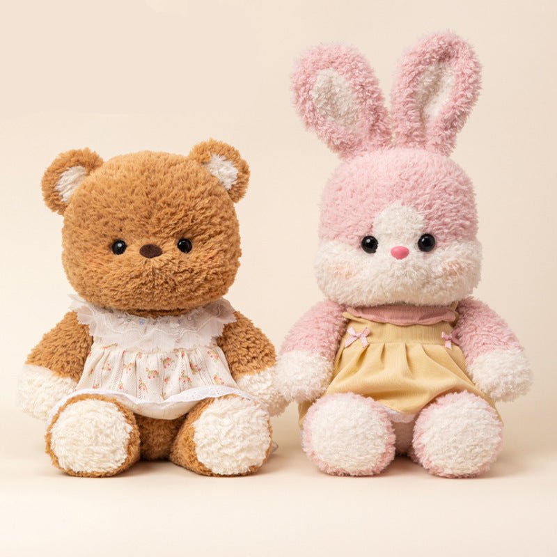 ぬいぐるみ キツネ ヒツジ ゾウ クマ ウサギ オオカミ ネコ デニム スカート - ルクス・シャル Luxe Char