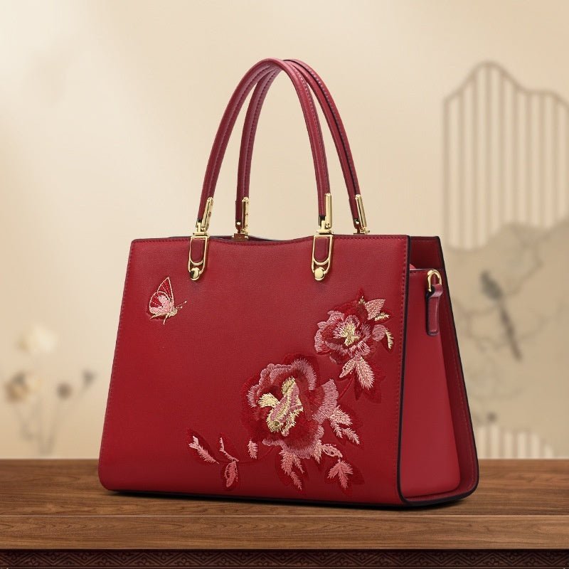 中国風の牡丹 蝶 高級バッグ - ルクス・シャル Luxe Char