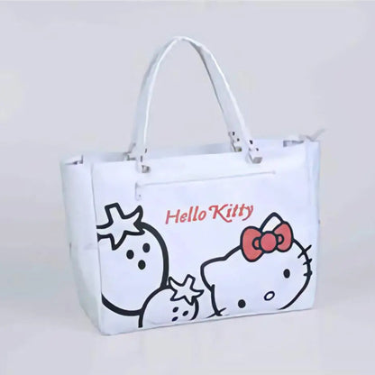 Hello Kitty ハローキティ ストロベリートートバッグ 鞄 マチポケット付き ホワイト