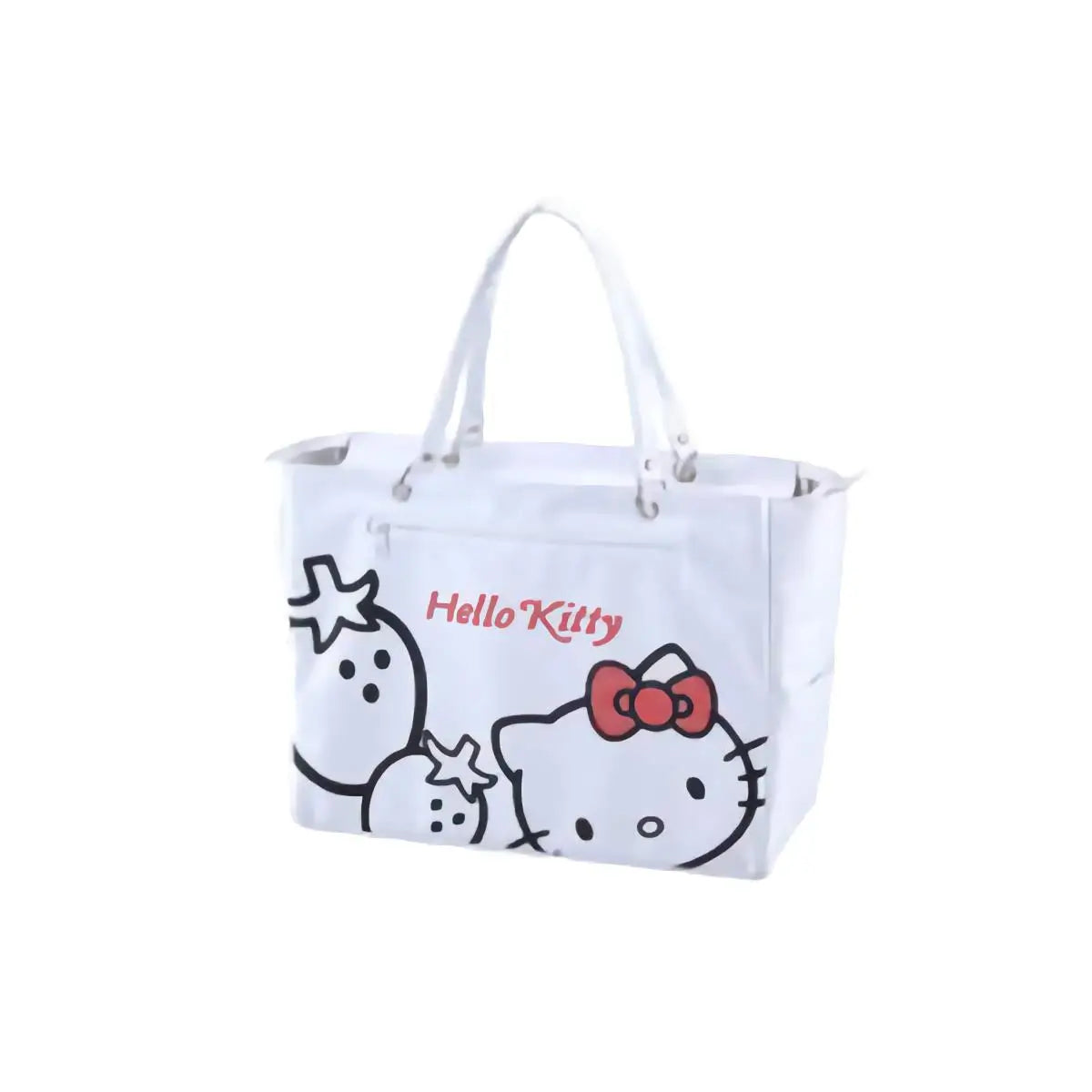 Hello Kitty ハローキティ ストロベリートートバッグ 鞄 マチポケット付き ホワイト